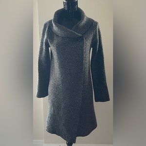 Ellen Tracy Chevron Wool Blend Sweater Jacket Size Large